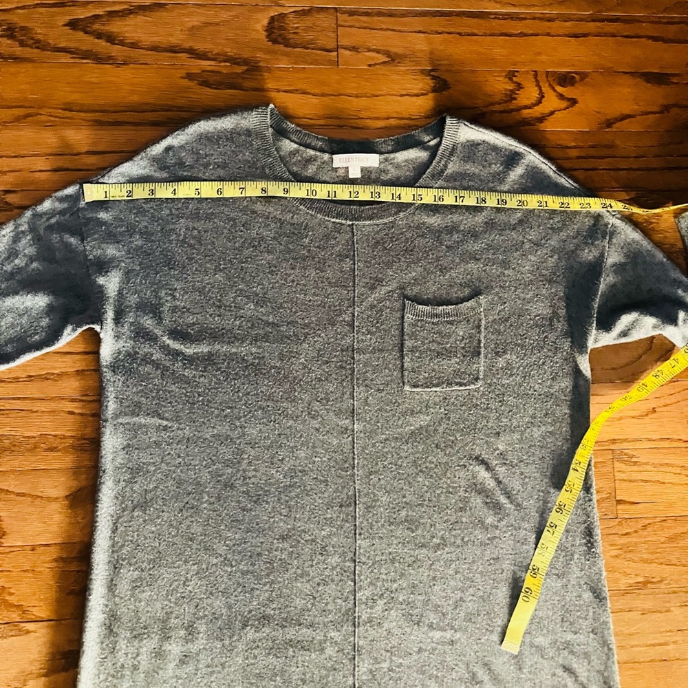 Ellen Tracy grey round neck long sleeve nylon/rayon blend sweater/pullover - Picture 5 of 15